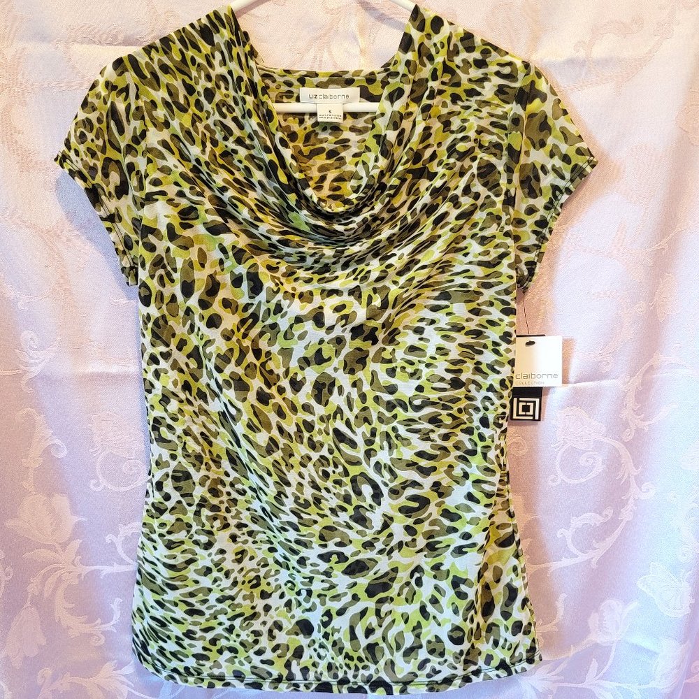 LIZ CLAIBORNE Leopard Print Blouse NWT!